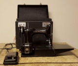Singer Featherweight Centennial Anniversary Medallion Electric Sewing Machine w/ Case & Power Cord