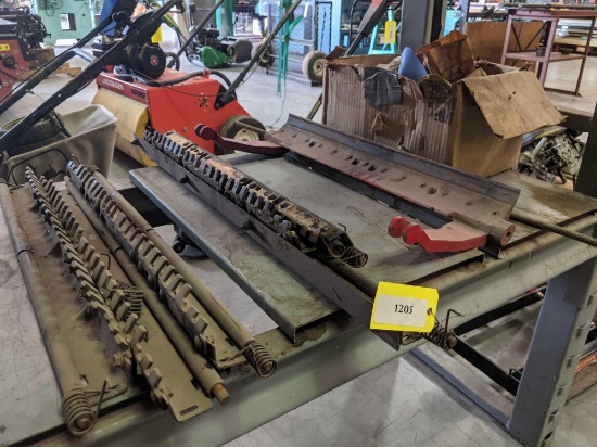 Shelf of Rake Blades & Assorted John Deere Parts