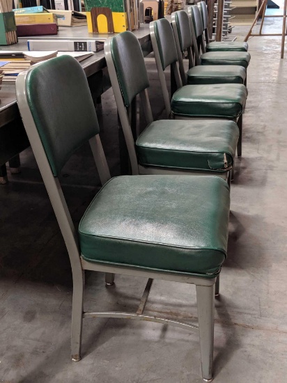 (6) Metal Upholstered Chairs