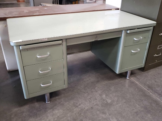 5'W x 2-1/2' x 29"H Steelcase Metal Writing Desk