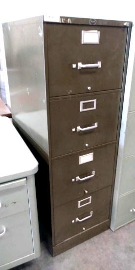 18"W x 25"D x 52-1/2"H 4-Drawer Legal Sized Metal Filing Cabinet