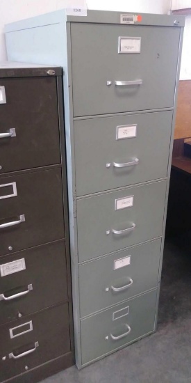 18"W x 25"D x 58-1/2"H 5-Drawer Legal Size Metal Filing Cabinet
