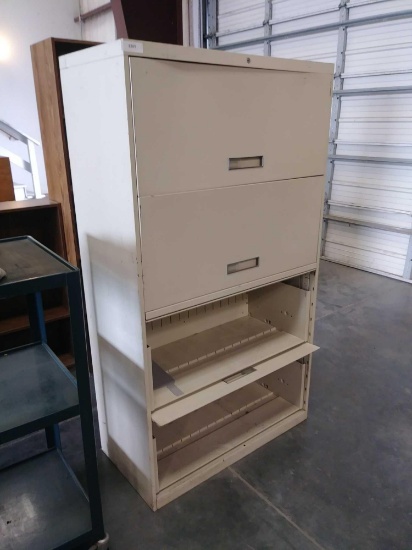 3'W x 18"D x 65"H (4) Compartment Hinged Door File Organizer