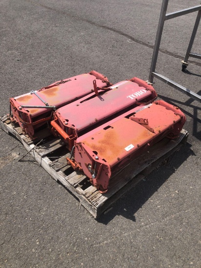 (3) Toro 30" 5-Blade Wheel Mower Heads