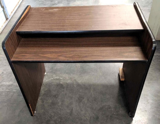Laminate Top Computer Desk w/ Surge Protector