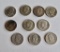 Lot of 10 Silver Franklin and Kennedy and Half Dollars