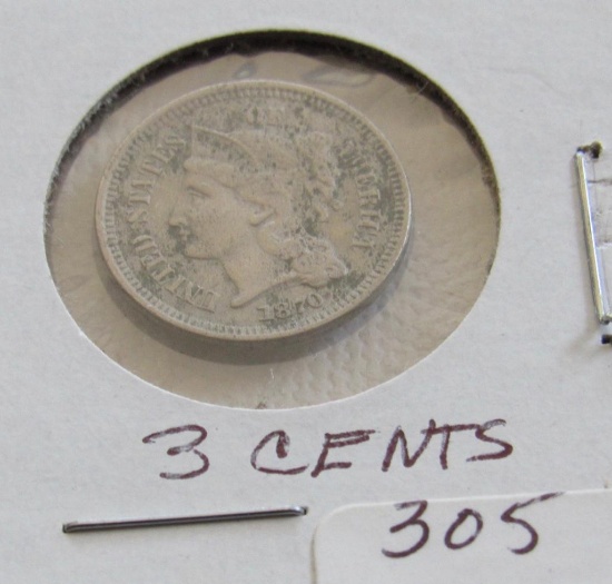1870 Nickel Three Cent Piece