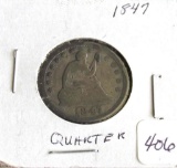 1847 Seated Liberty Quarter