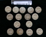 Lot of 15 Silver Washington Quarters 1960-64