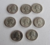 Lot of 8 Silver Washington Quarters