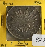 1892 8 Reales Coin from Mexico