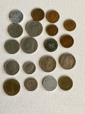 Lot of 19 coins from Belgium, Austria including 1909 1 Frank,1906 Swiss,
