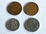 Lot of 4 coins from Portugal including silver 1945 2.5 Escudos