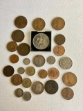 Lot of 27 coins from Great Britain incl half pennies, 1916 1 Florin, 1915 Six Pence