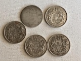 Lot of 5 Silver 50 cent pieces from Canada,