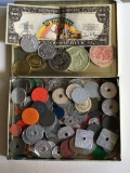 Herbert Tareyton Cigarette Tin full of tax tokens