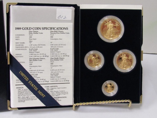 1989 Gold American Eagle Bullion Proof 4 Coin Proof Set