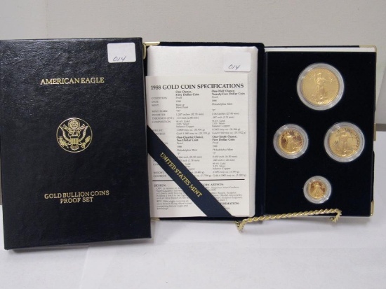 1988 Gold American Eagle Bullion Proof 4 Coin Proof Set