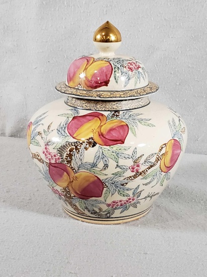 Hand Painted Covered Jar/Urn