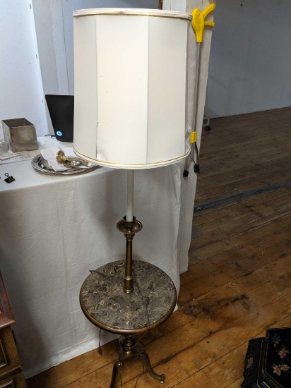 Brass & Marble Floor Lamp 62"