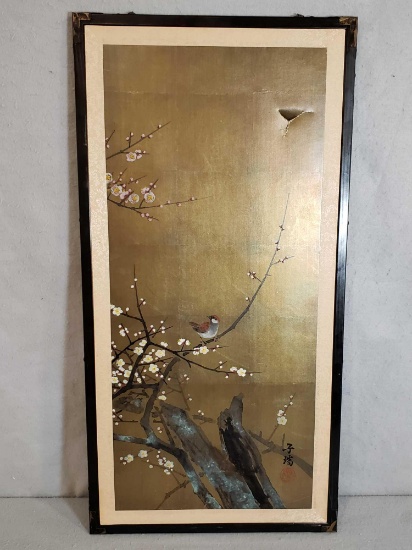 Japanese Print Featuring Bird & Blossom Motif