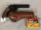 Crossman Model 357 .177 Cal Pellet Revolver w/ Leather Holster & (5) CO2 Cylinders