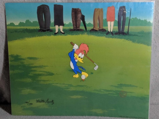 Walter Lantz(American 1899?1994)"Golfing Fool"WoodyWoodpecker Animation Cel Signed & Numbered 99/100