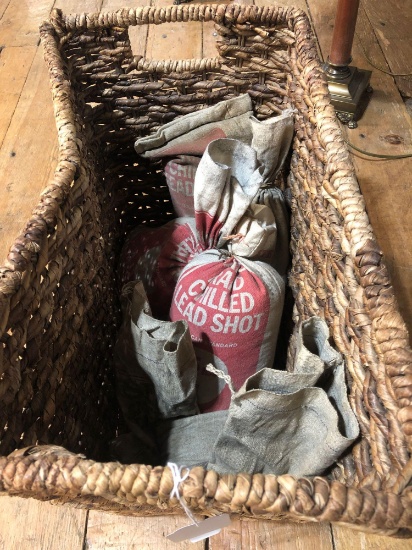 Basket w/ Large Assortment Of Lead Shot