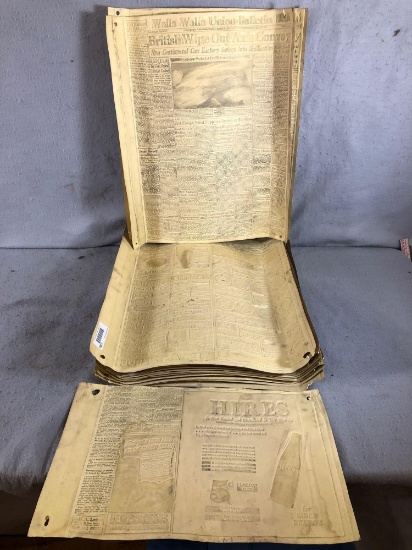 Old Newspaper Hot Lead Mold Flongs 1941 Walla Walla