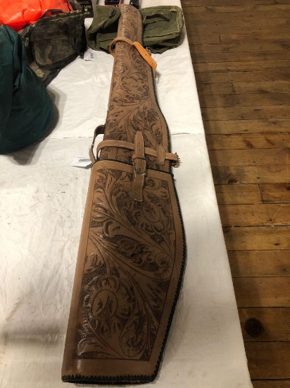51" Paisley & Leaf Pattern Tooled Leather Gun