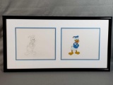 Donald Duck Animation Production Cell w/ Matching Pencil Drawing & COA