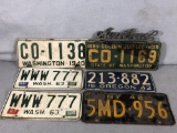 (6) Vintage License Plates