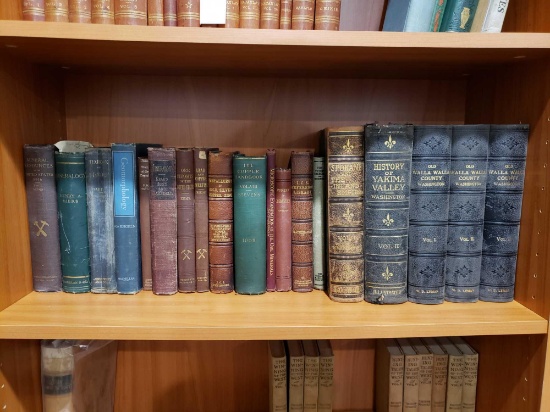 Shelf of Mineralogy Books & Various Books on the Counties of Washington State