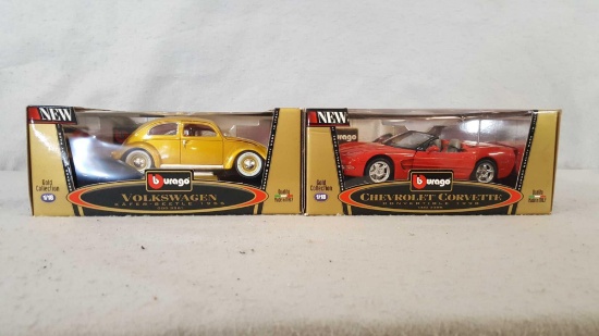 (2) Burango New In Box Cars 1/18 Collection