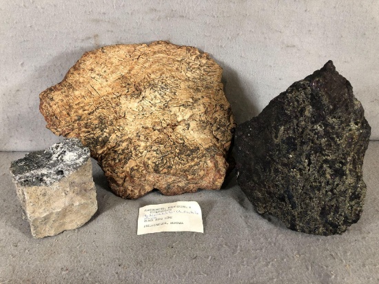 Freibergite, Huebnerite, & Tetrahedrite From The Black Pine Mine Phillipsburg, MT.