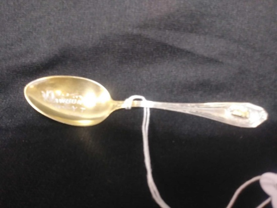 GOLD NUGGET SOUVENIR SPOON W/GOLD NUGGET AND DAWSON Y.T. ENGRAVING