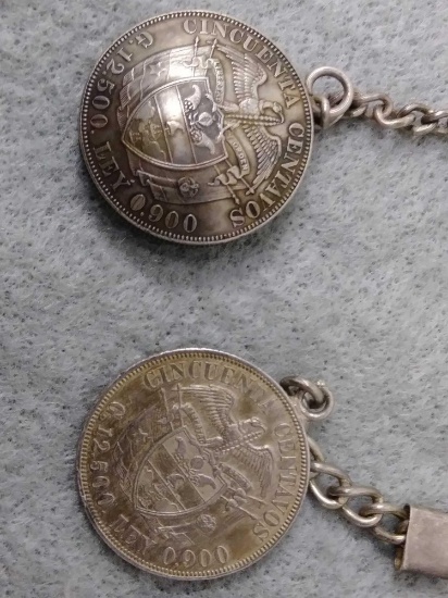 Lot of (2) 50 Centavos Key Chains