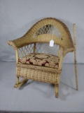 (3) Antique wicker childs rocking chairs