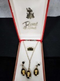(3) 1950's Demi Parute Necklace w/ Matching Earrings & Original Box
