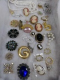 Lot of Earrings, Brooches, and Pins Costume Jewelry