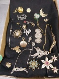 Lot of Costume Jewelry Including Necklaces and Brooches