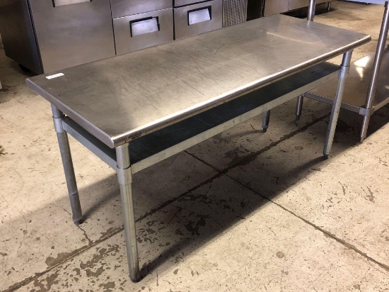 Eagle Bull Nosed Stainless Steel Prep Table w/Bottom Shelf