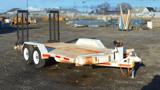 1980 14' tandem axle trailer w/ ramps, (previously used to haul Lot #3)