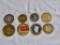 Lot of 8 Military Challenge Coins inc. Command Master Chief Navy Price and Army South