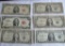 Lot of 4 $1.00 Silver Certificate (inc. 1935E), $2.00 red seal and $5.00 red seal notes