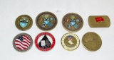 Lot of 8 Military Challenge Tokens incl. Operation Iraqi Freedom and Mission Accomplished