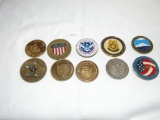 Lot of 10 Military Challenge Token Coins inc Enduring Freedom & Operation Liberty Shield