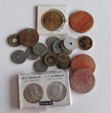 Mixed lot of tokens and coins