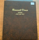 Roosevelt Dimes World Coin Library Album (incomplete) 113 coins including 50 silver dimes