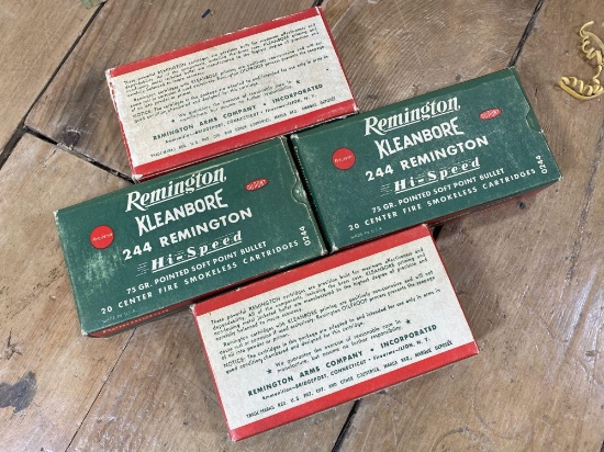 (4) Boxes Remington Kleanbore .244 High Speed Brass 20-Count